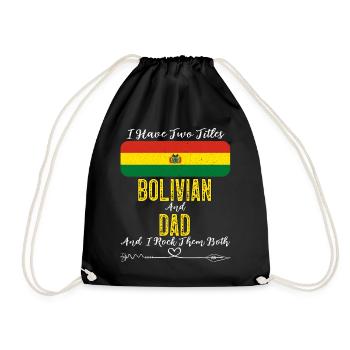 Bolivian Dad Bolivia Flag Design For Father's Day - Turnbeutel - Schwarz - Vorne