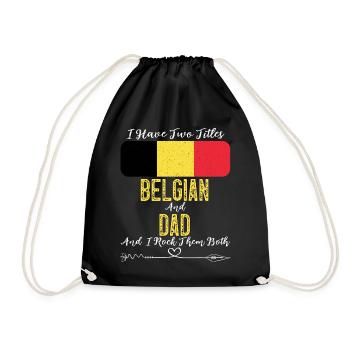 J’ai deux titres belge et papa Belgique - Sac de sport léger - noir - Devant