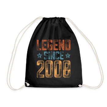 2008 Naissance Année de naissance Anniversaire - Sac de sport léger - noir - Devant