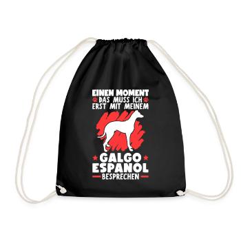 Mit meinem Galgo Espanol besprechen Windhund - Turnbeutel - Schwarz - Vorne