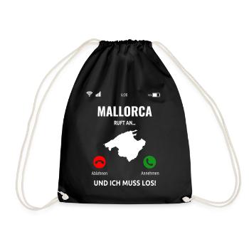 Mallorca Spanien Balearen Urlaub Idee - Turnbeutel - Schwarz - Vorne