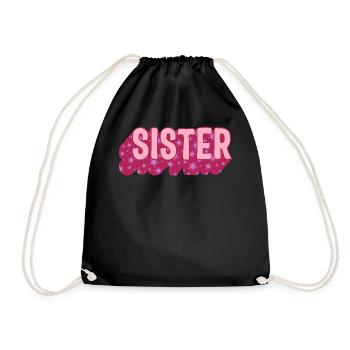 Feminist Shirt, Sister Girl Power, Empowerment - Drawstring Bag - black - Front
