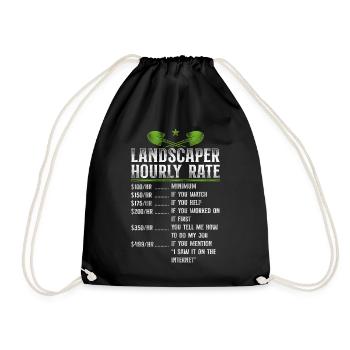 Landscaper Landscaping Landscape - Drawstring Bag - black - Front