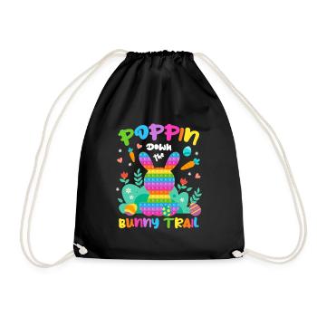 Poppin Down The Rabbit Trail Rabbit Pop It Egg - Turnbeutel - Schwarz - Vorne