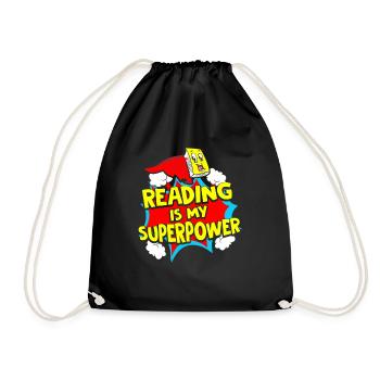 La lecture est mon superpouvoir - Sac de sport léger - noir - Devant