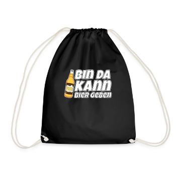 Bin da kann Bier geben - Turnbeutel - Schwarz - Vorne