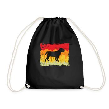 Hund Retro - Turnbeutel - Schwarz - Vorne