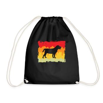 Hund Retro - Turnbeutel - Schwarz - Vorne