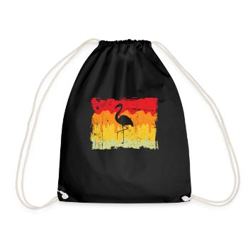 Flamant Rose Rétro - Sac de sport léger - noir - Devant