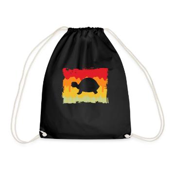 Turtle Retro - Drawstring Bag - black - Front