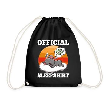 Official Sleeping Shirt Koala - Drawstring Bag - black - Front
