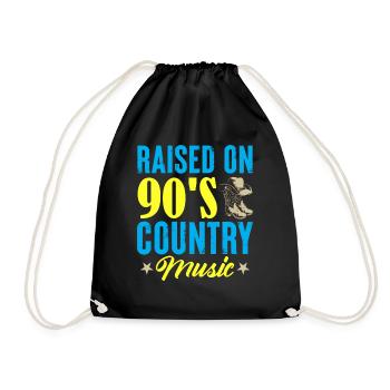 Raised On 90's Country Music Cowboy - Drawstring Bag - black - Front