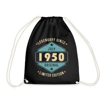 Juillet 1950 Vintage Retro Anniversaire - Sac de sport léger - noir - Devant