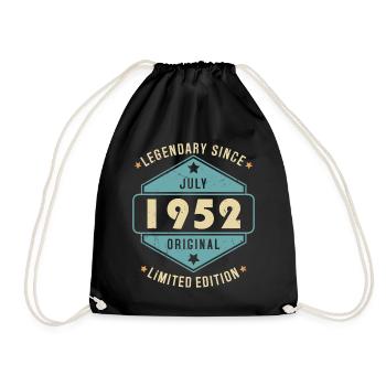 Juillet 1952 Vintage Retro Anniversaire - Sac de sport léger - noir - Devant
