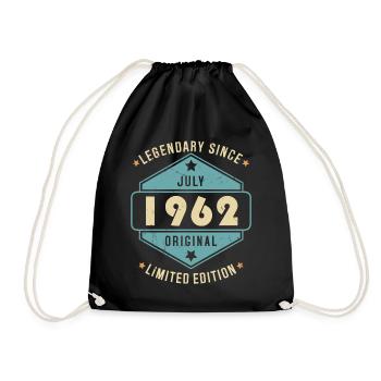 Juillet 1962 Vintage Retro Anniversaire - Sac de sport léger - noir - Devant