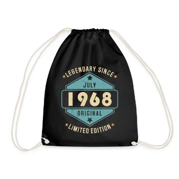 Juillet 1968 Vintage Retro Anniversaire - Sac de sport léger - noir - Devant
