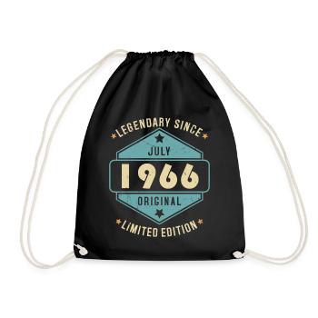 Juillet 1966 Vintage Retro Anniversaire - Sac de sport léger - noir - Devant