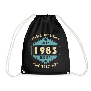 Juillet 1983 Vintage Retro Anniversaire - Sac de sport léger - noir - Devant