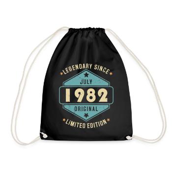 Juillet 1982 Vintage Retro Anniversaire - Sac de sport léger - noir - Devant