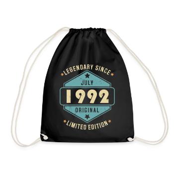 Juillet 1992 Vintage Retro Anniversaire - Sac de sport léger - noir - Devant
