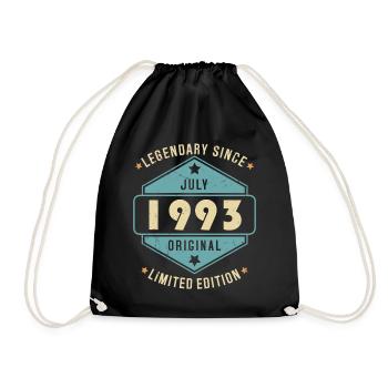 Juillet 1993 Vintage Retro Anniversaire - Sac de sport léger - noir - Devant