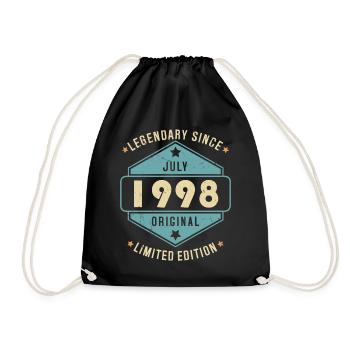 Juillet 1998 Vintage Retro Anniversaire - Sac de sport léger - noir - Devant