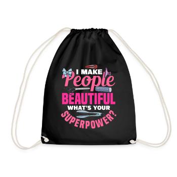 I Make People Beautiful Hairdresser - Drawstring Bag - black - Front