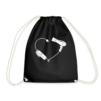 Hair Stylist Scissors Blow Dryer - Drawstring Bag - black - Front