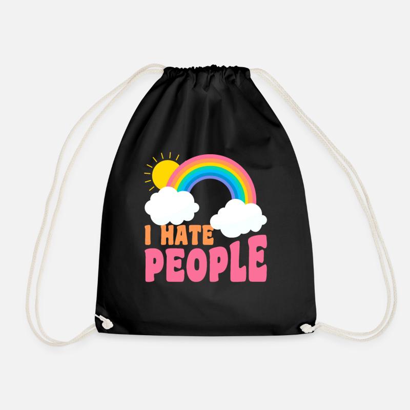 I Hate People Introvert People - Turnbeutel - Schwarz