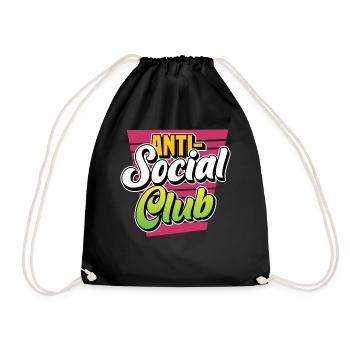 Antisocial Club Anti Social Introvert People - Turnbeutel - Schwarz - Vorne