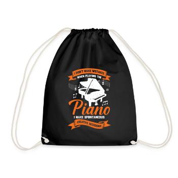 Funny Piano Piano Piano Player Gift - Drawstring Bag - black - Front