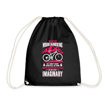 Mountainbiker Ehefrau Frau Geschenk - Turnbeutel - Schwarz - Vorne