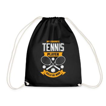 Tennis Mama Tennisspielerin Mutter Geschenk - Turnbeutel - Schwarz - Vorne