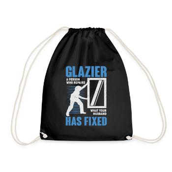 Funny Glazier Profession Master Glazier Gift - Drawstring Bag - black - Front