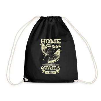 Quail Keeper Breeder Animal Farmer Gift - Drawstring Bag - black - Front