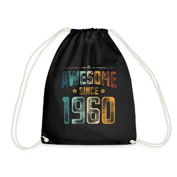 1960 Naissance Anniversaire Année de naissance - Sac de sport léger - noir - Devant