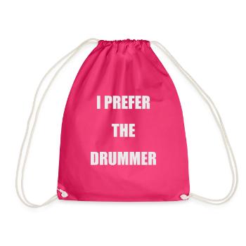 Band Groupie Concert Festival Drummer Drummer - Drawstring Bag - fuchsia - Front