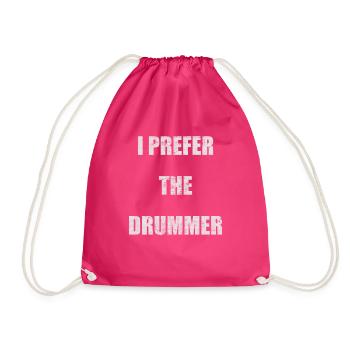 Band Groupie Concert Festival Drummer Drummer - Drawstring Bag - fuchsia - Front