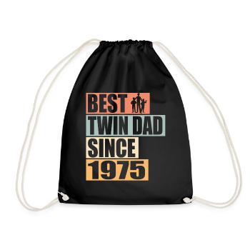 Twins Father Twin Father since 1975 - Drawstring Bag - black - Front
