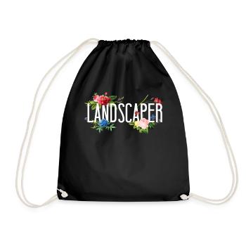 Landscaper Landscaping Landscape - Drawstring Bag - black - Front