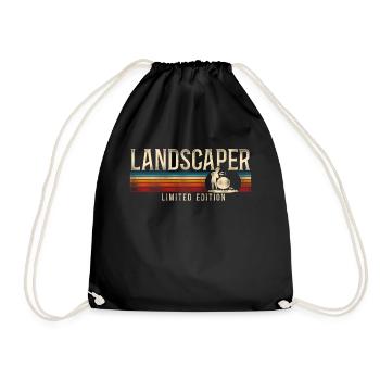 Landscaper Landscaping Landscape - Drawstring Bag - black - Front