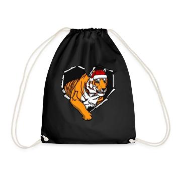 Tiger Riss zerrissen Lochmütze - Turnbeutel - Schwarz - Vorne