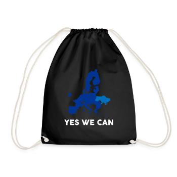 Yes We Can Ukraine Beitritt In EU - Turnbeutel - Schwarz - Vorne