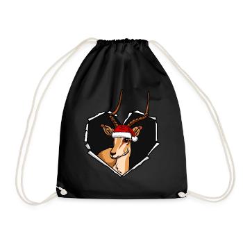 Antilope fissurée avec trou de capuchon de Noël - Sac de sport léger - noir - Devant