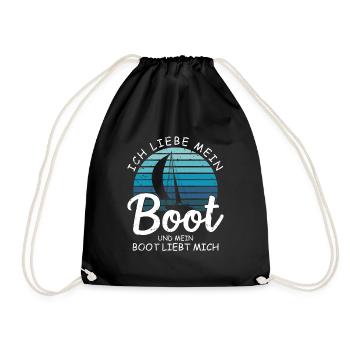 Ich liebe mein Boot und mein Boot Liebt Mich - Turnbeutel - Schwarz - Vorne