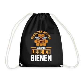 Imker Honig Bienen - Turnbeutel - Schwarz - Vorne