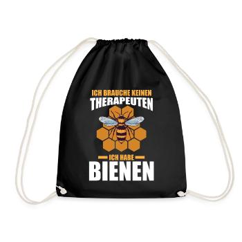 Imker Honig Bienen - Turnbeutel - Schwarz - Vorne