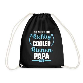 Imker Vater Papa Imkerei Biene Bienen - Turnbeutel - Schwarz - Vorne