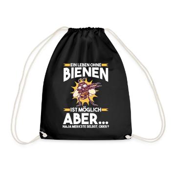Imker Imkerei Biene Bienen - Turnbeutel - Schwarz - Vorne