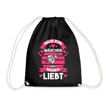 Imker Biene Bienen - Turnbeutel - Schwarz - Vorne